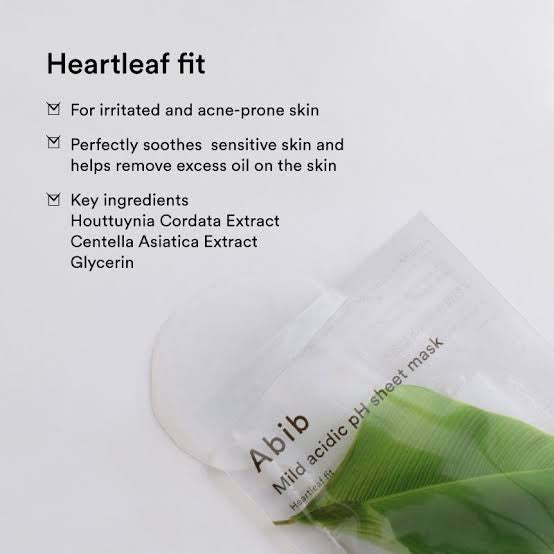 Mild acidic pH sheet mask Heartleaf Fit