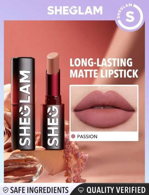 SHEGLAM Dynamatte Boom Long-Lasting Matte Lipstick ( passion)