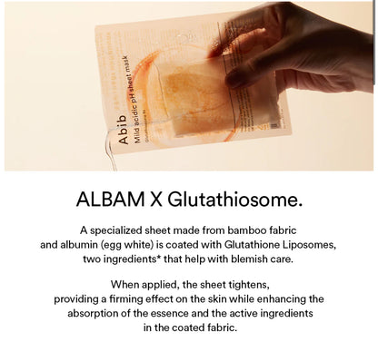 Mild Acidic pH Sheet Mask Glutathiosome Fit