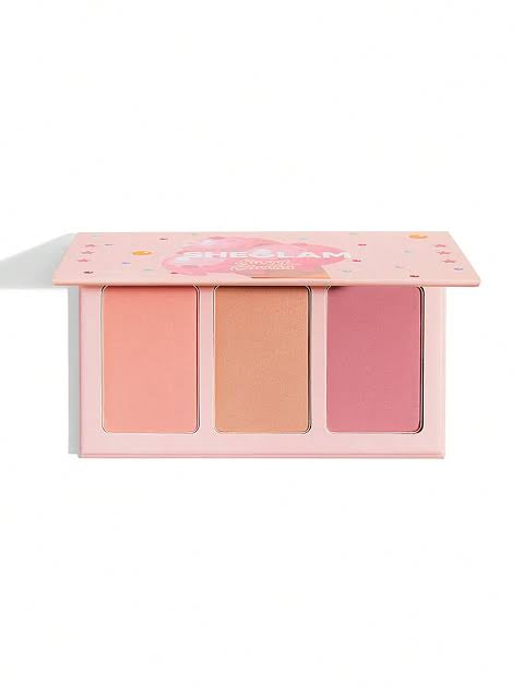 SHEGLAM Sweet Cheeks Blush Trio-Enamored 3-Clolor Powder Blush Palette