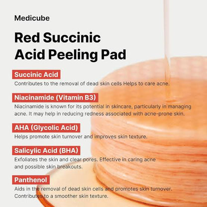 Medicube RED SUCCINIC ACID PEELING PAD (70PCS)